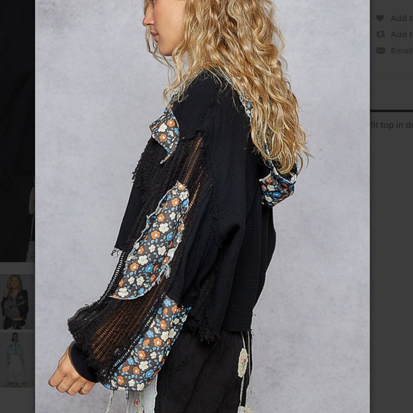 POL “ Candy “ POL Double Gauze Top / Jacket with Frayed Edge Detail 53 - Picture 5 of 8